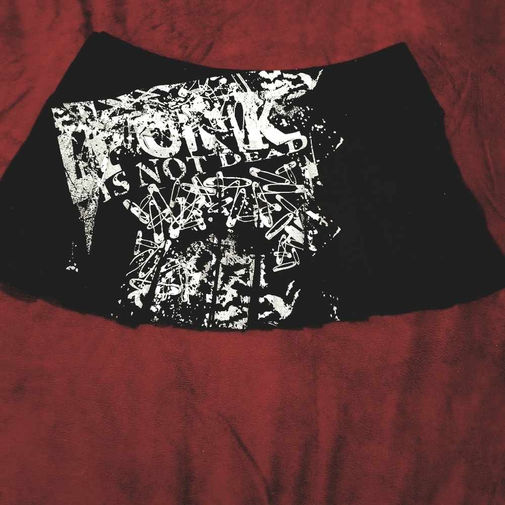Bnwot Rare Lip Service Skirt " Punk is not Dead"